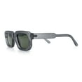 thumbnail image 6 of Retro Mod Narrow Rectangle Horn Rim Beveled Thick Plastic Sunglasses Grey - Green, 6 of 7