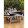 thumbnail image 4 of 60x120 Inch Outdoor Tablecloth with Umbrella Hole Zipper Rectangle Black Pink Striped Rectangular Tablecloths Outside Waterproof Modern Stripes Farmhouse Patio Table Cloth Cover for Picnic Party, 4 of 8