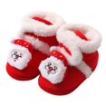 thumbnail image 1 of Goodw7 Infant Christmas Booties for Holiday Family Gatherings, High-Top Fleece Lined Warm Winter Pre-Shoes with Embroidered Decor, Soft Sole Shoes, 1 of 6