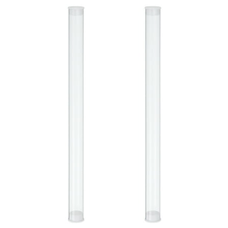 Uxcell Clear Rigid Tube Plastic Tubing with End Caps, 225mm Length, 15mmx16mm
