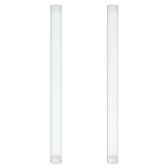 Uxcell Clear Rigid Tube Plastic Tubing with End Caps, 225mm Length, 15mmx16mm