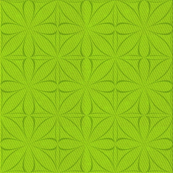 Ahgly Company Indoor Square Patterned Aloe Vera Green Area Rugs, 7' Square