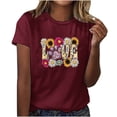 thumbnail image 1 of Camisetas de Manga Corta para Mujeres de Longitud Regular de Poliéster Sólido, Camiseta de Fiesta de Mayo Y Blusa Del Festival para la Primavera Y el Verano, 1 of 3