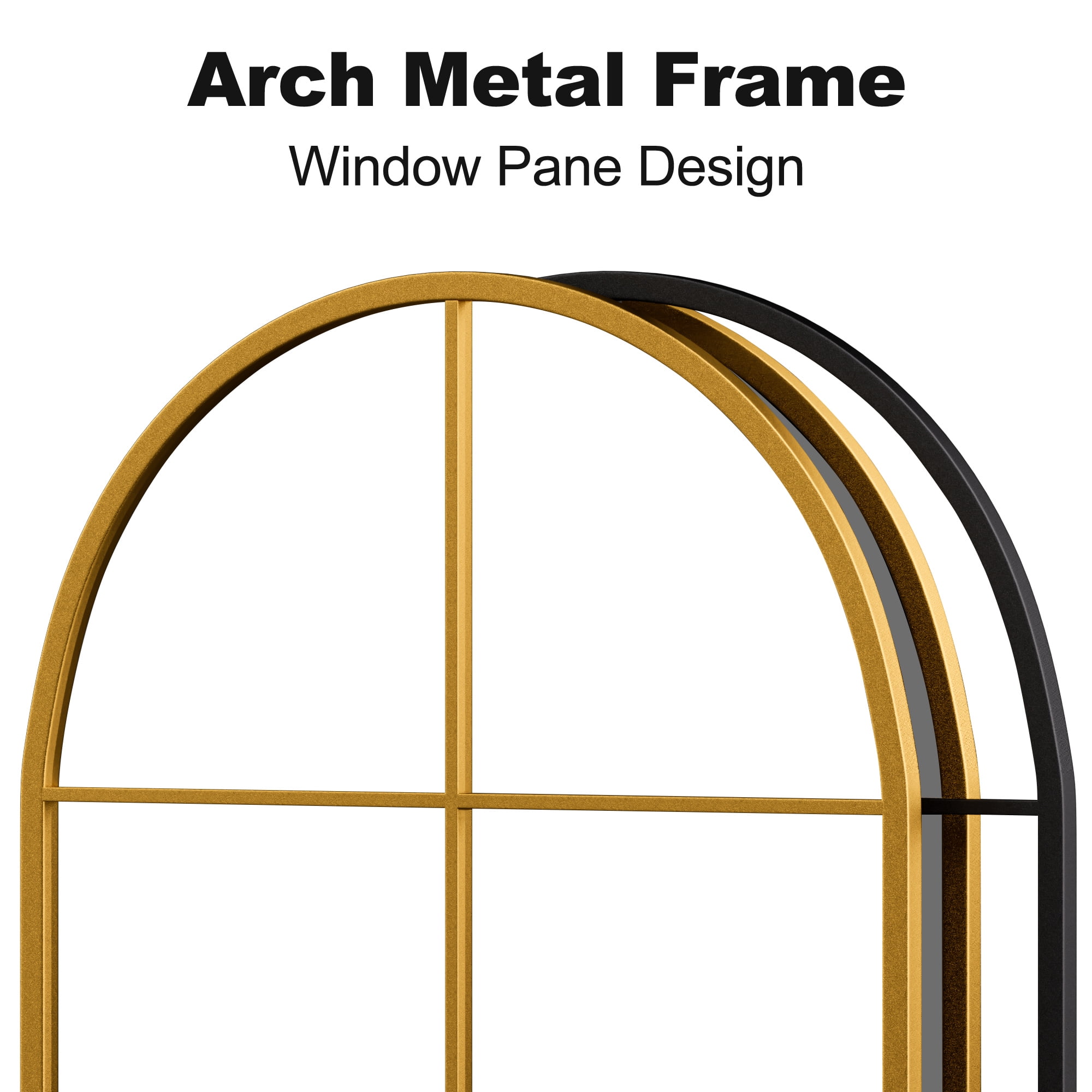55"x28" Arched Wall Mirror Window Mirror,Gold