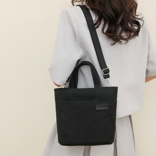 Bolso de mano para mujer, bolso de mano de lona a la moda de gran capacidad, bolso de mensajero sólido (negro)