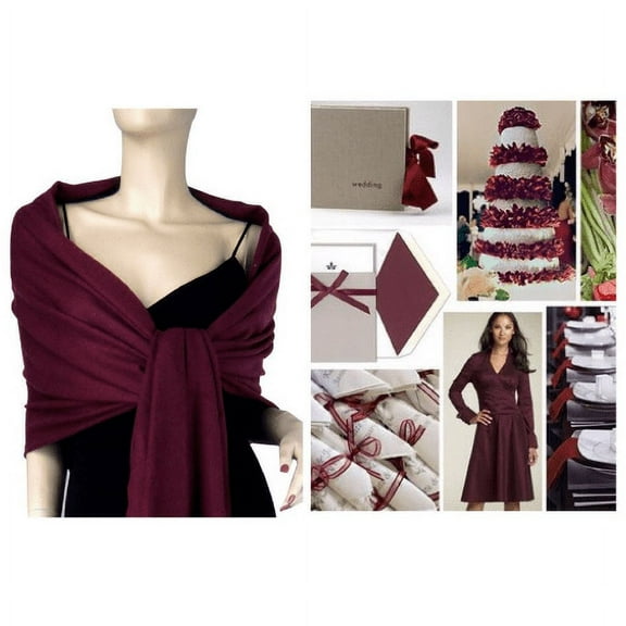 Gifts by RD Women's Pashmina Scarf, Shawl & Wrap, Burgundy