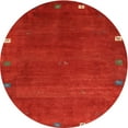 thumbnail image 1 of Ahgly Company Indoor Round Contemporary Red Abstract Area Rugs, 5' Round, 1 of 6