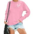 thumbnail image 6 of Fnooota Valentine's Day Sweatshirts for Women, Casual Spring Crew Neck Pullover Long Sleeve Tops Pink Size S-2XL, 6 of 7