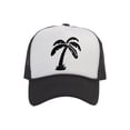 thumbnail image 1 of Men's Palm Tree Cap Snapback Trucker Hat, White/Black, 1 of 2