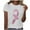 White, variant on Kilaqueen Breast Cancer Shirts for Women Casual Short Sleeve Pink Ribbon Printed Awareness Tops Survivor Faith Inspirational Tee