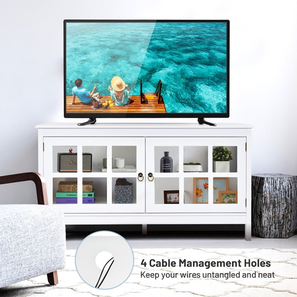 Finihen Modern TV Stand, TV Cabinet, 50 Inch Modern Wood Large TV Stand, Entertainment Center for TV, Media Entertainment Center with Storage, for Living Room, Bedroom, White Finihen Modern TV Stand, TV Cabinet, 50 Inch Modern Wood Large TV Stand, Entertainment Center for TV, Media Entertainment Center with Storage, for Living Room, Bedroom, White