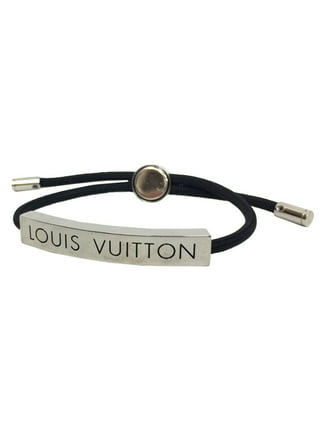 Louis Vuitton Silver Lockit Beads Bracelet, Silver and Black Polyester Cord Matte BLACK. Size NSA