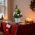 thumbnail image 4 of Hometravel Mini Christmas Tree Plant, Artificial Desktop Holiday Decor, Small Potted Tree Arrangement for Table, Shelf, Indoor Display, 4 of 7