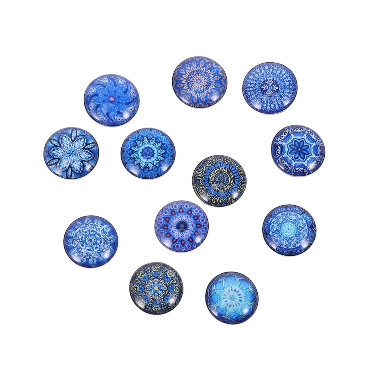 12PCS 18MM Round Glass Snap Buttons Bangles Snap Charms Jewelry Buttons