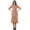 thumbnail image 2 of Moomaya Tunique Droite en Coton Imprimé Manches Retroussables Robe Kurti Décontractée pour Femmes, 2 of 6