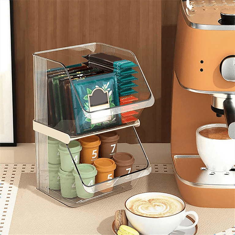 China K Cup Holder Tea Bag Organizer Coffee Pod Holders for Counter or Wall Storage Baskets for Sugar Packet Holder Tea Rack Blue