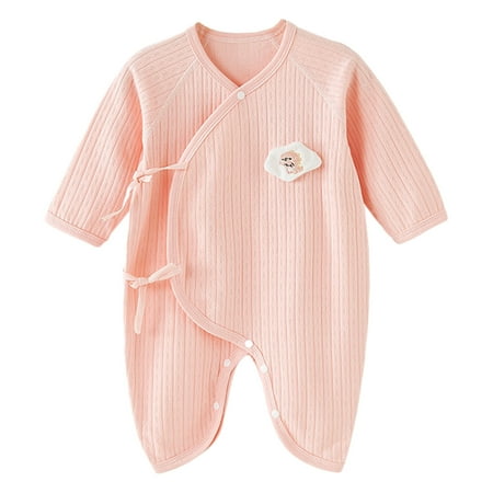 

Ugoldhm Baby Kimono Robes - Cotton Muslin Romper Clothes Newborn Infant Comfy Loose Pajamas Christmas Fashion Pink Pajamas Size 3M