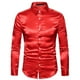 thumbnail image 1 of Minnieouse Camisa satinada lisa para hombre Casual Slim Fit - Grande y de secado rápido para cualquier ocasión Camisa para hombre Formal de Camisetas rojo L, 1 of 6