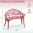 thumbnail image 6 of Ktaxon Outdoor Patio Park Garden Bench Courtyard Leisure Rose Cast Aluminum, Outdoor Loveset, Pink, 6 of 8