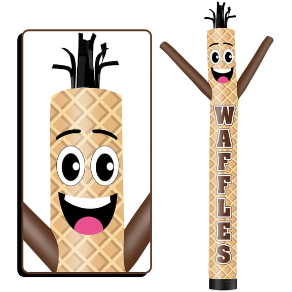 Waffles Inflatable Tube Man Wacky Wavy Dancing Guy for Outdoor Decoration Advertising Business Promotion - Khaki (Blower Not Included)