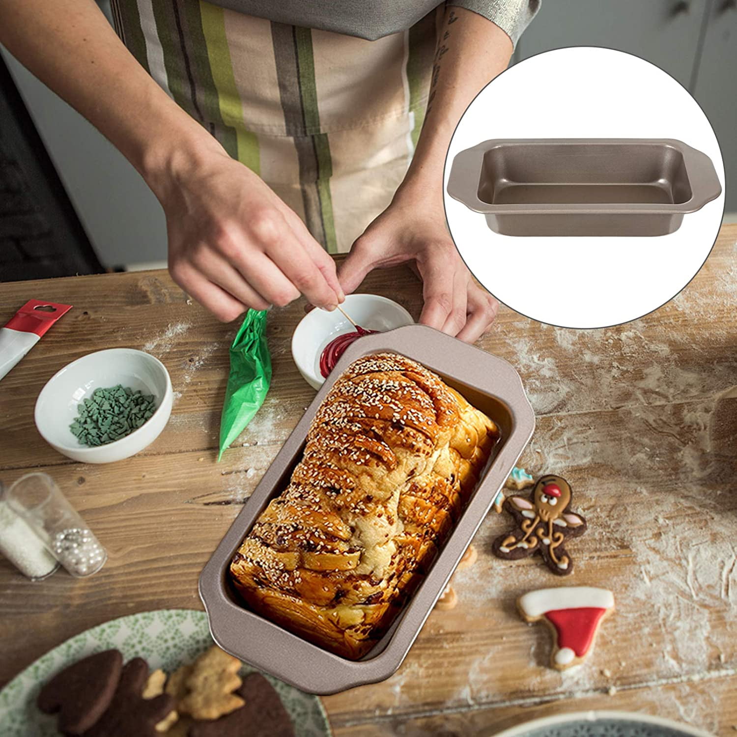 Baking Mold Rectangular Toast Non-stick Cake Bread Loaf Pan Tray Heat Resistance 