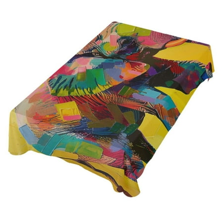 

JSTEL Elephant Collage Table Cloth Rectangle 60 x 90 Inch Tablecloth Anti Wrinkle Table Cover for Dining Kitchen Parties