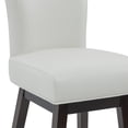 thumbnail image 3 of CHITA 30 in Upholstered Swivel Counter Bar Stools with Back&Wood Legs Set of 2, Faux Leather in White, 3 of 9