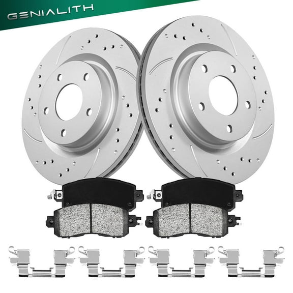 Genialith Front Brake Kit, Geomet Coated Brake Rotors & Pads Kit for 2013-2023 Nissan Altima, 296mm (11.7in)
