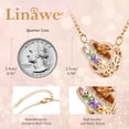 thumbnail image 3 of Linawe Rhinestone Pendant Necklace for Women, Hypoallergenic Stainless Steel Chain Double Circle Necklace, Interlocking Rose Gold Necklaces Moissanite Diamond Crystal Jewelry, 3 of 7