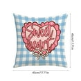 thumbnail image 3 of Throw Pillow Covers Valentine's Day Red Cute Passionate Double-Sided Printed Plaid Home Bedroom Sofa Cushion Cover 45*45cm, 3 of 6