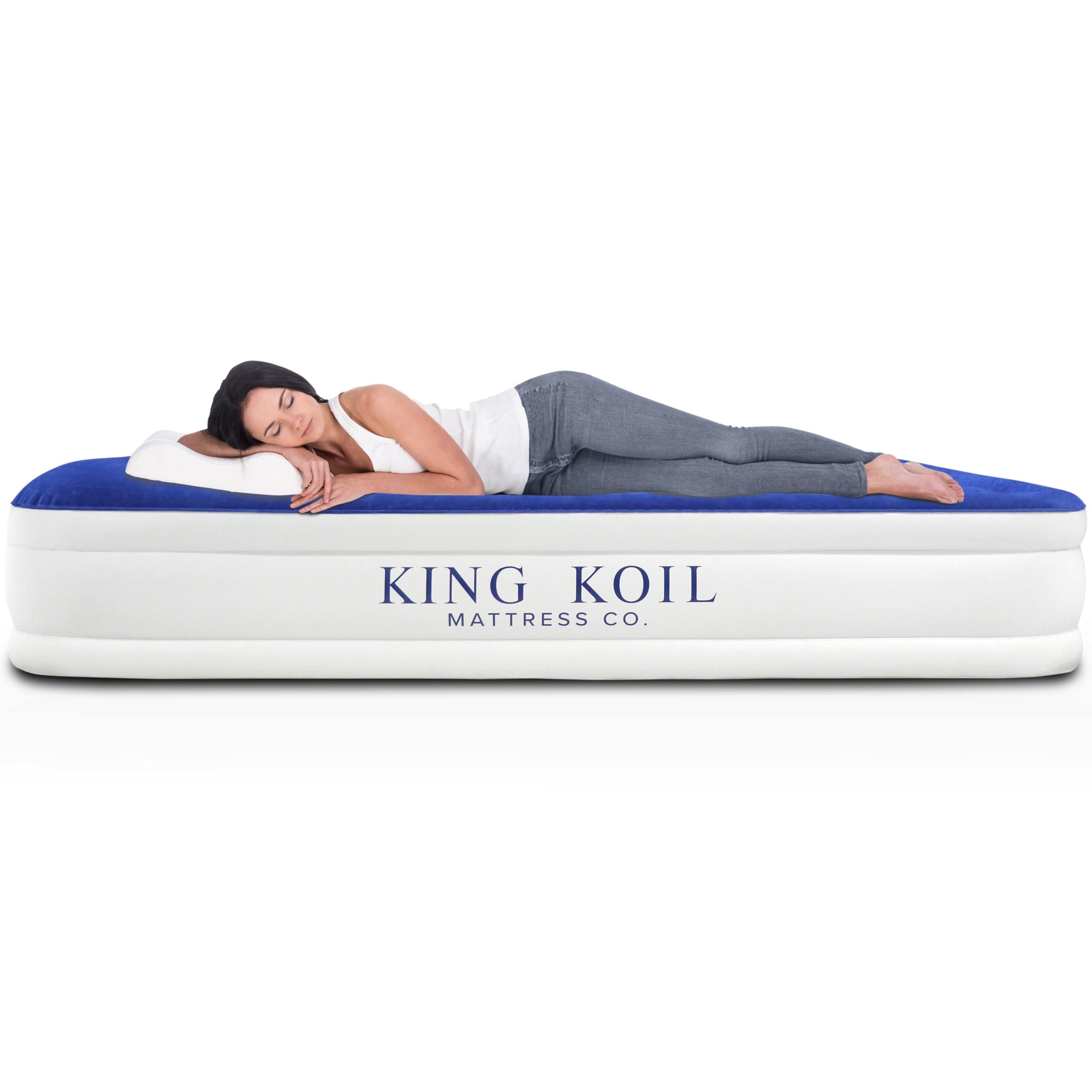 King Koil Queen Size Luxury Plush Pillow Top Air Mattress with Built in Pump Waterproof 1 Year Warranty Walmart