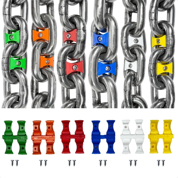 Five Oceans 5/16" (8mm) HT G4 Anchor Windlass Chain Markers, 12-Pack, 6 Colors – FO5062