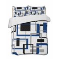 thumbnail image 2 of Blue Black Geometric Twin Size Down Alternative Comforter, Lightweight Comforter Quilt Bedding Set with Pillow Shams Modern Minimalist Stripes Aesthetic All Seasons Bed Comforter Duvet Insert 68"x86", 2 of 7