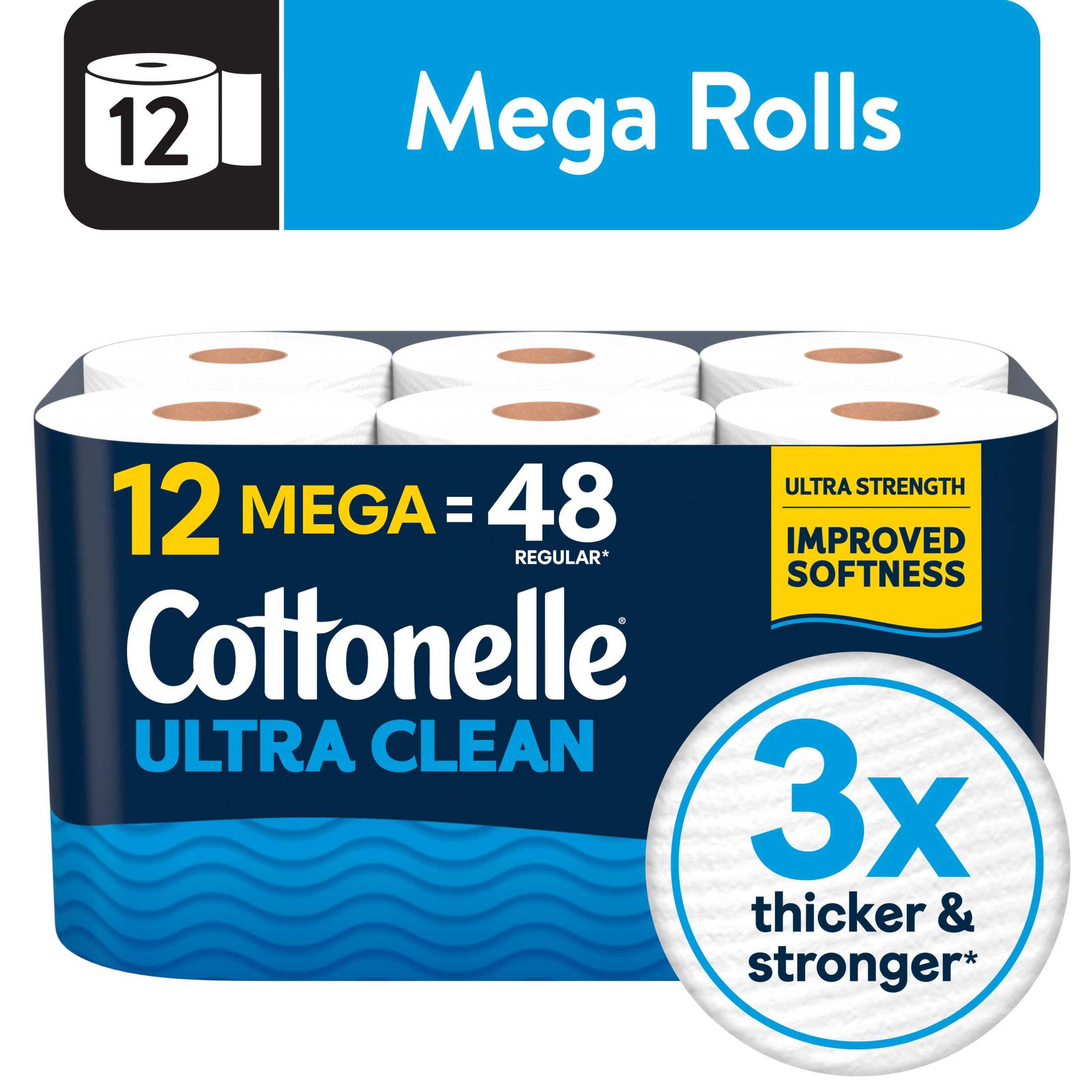 Cottonelle Ultra Clean Toilet Paper, 12 Mega Rolls photo 1