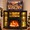 Black Oak - Corner Stand, variant on Ktaxon Corner TV Stand with Electric Fireplace for 32/40/43/50" TVs, 43" Freestanding Fireplace Console with 18" Heating Mantel for Living Room, Bedroom, Small Apartment, White & Brown