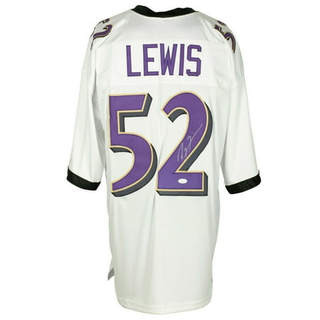 Ray Lewis Signed Custom White Pro Style Football Jersey JSA ITP