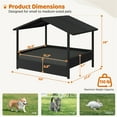 thumbnail image 5 of Yaheetech Outdoor Rattan Dog House with Canopy and Foam Cushion, Black/Gray, 5 of 7