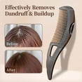 thumbnail image 5 of Dandruff Comb, Stainless Steel Fine Tooth Lice/Flea/Psoriasis Comb, Scalp Oil Buildup Removal Wide Hollow Tooth Button Hairbrush for Scalp Massage Care for Man Women and Kids, 5 of 9
