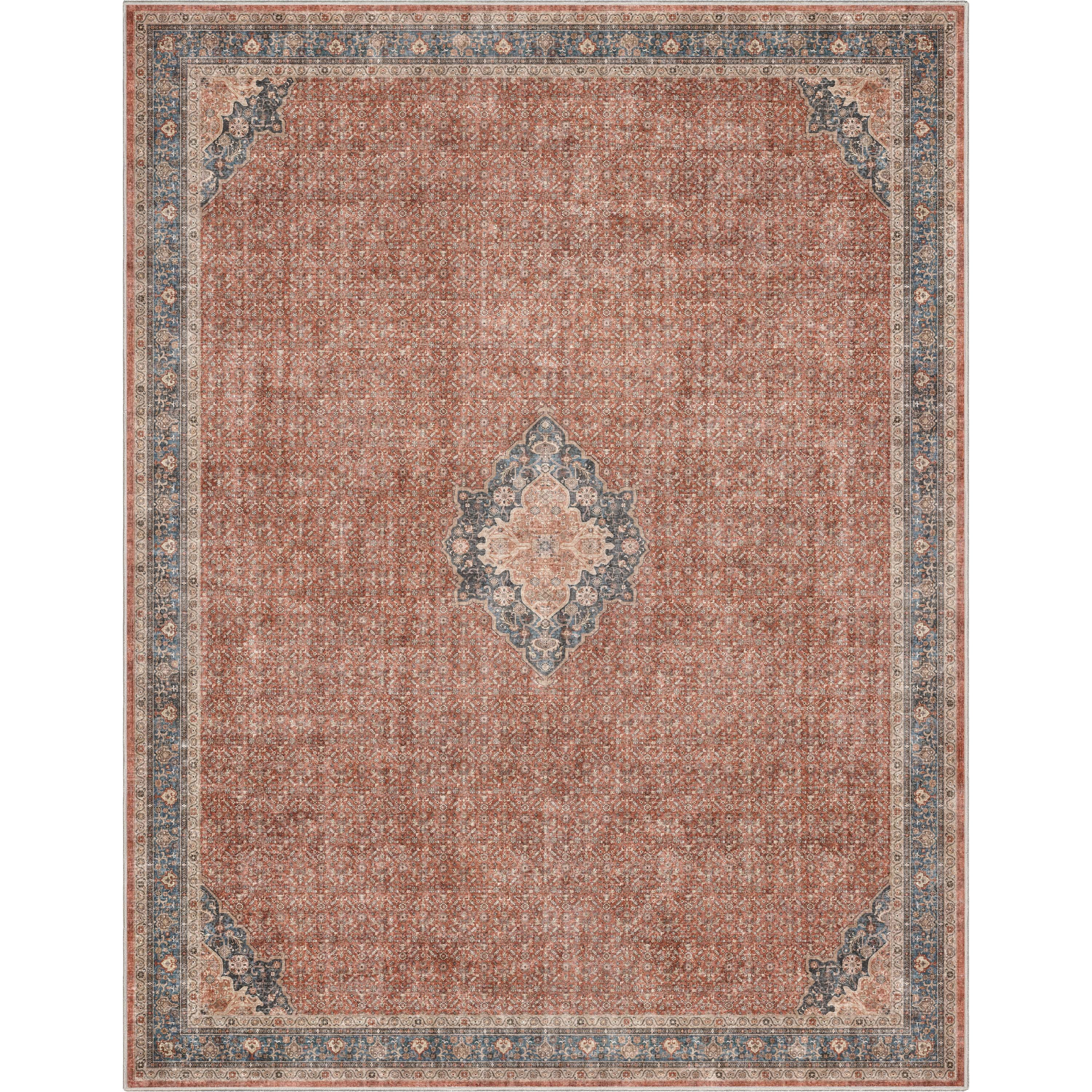 Well Woven Asha Lilith Vintage Oriental Red Blue 7'7" x 9'10" Area Rug