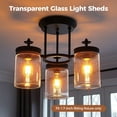 thumbnail image 3 of 3 PCS Clear Seeded Glass Lamp Shades, 3.9 x 5.9 Inches Cylinder Bubble Glass Shade Covers, Seeded Glass Replacement Covers for Pendant Light Chandelier Wall Sconce, 3 of 6