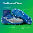 thumbnail image 4 of BURUDANI Kids Boys Girls Soccer Trainers Cleats Shoes Sport Football Shoes Blue/White/Grey Size 5, 4 of 5