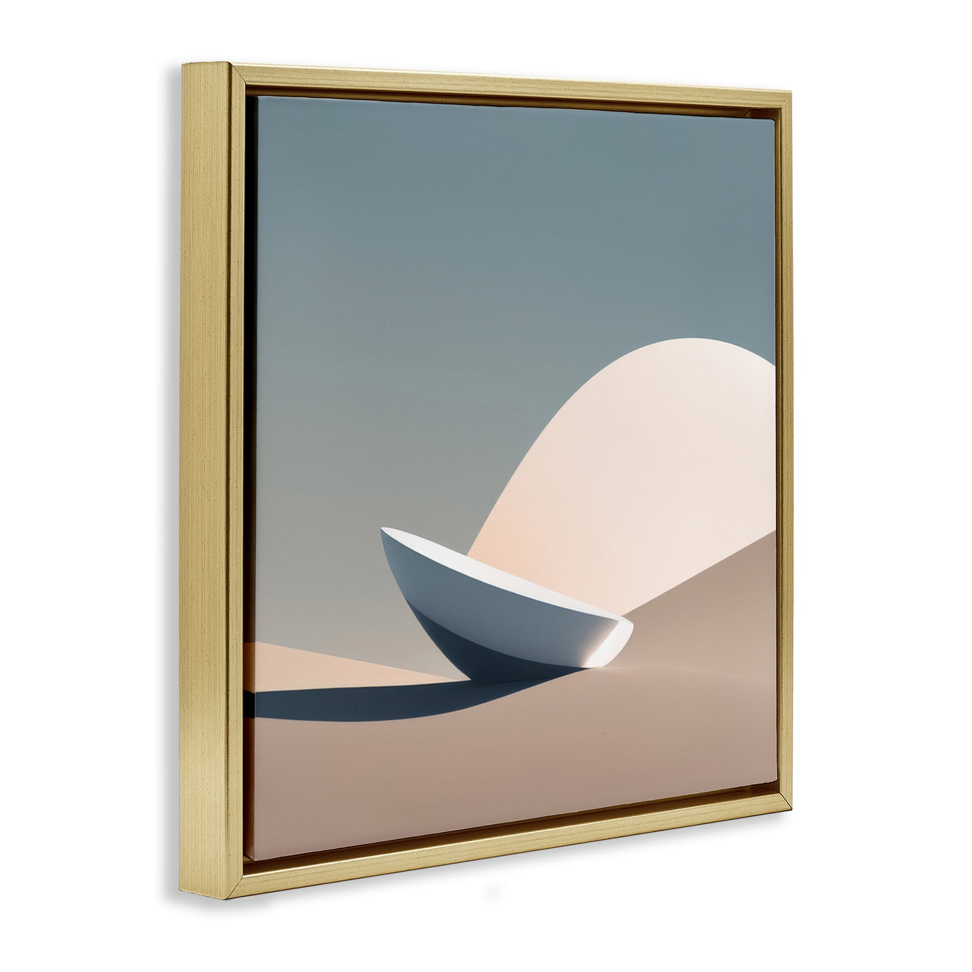 Stupell Industries Buried Space Capsule Landscape Painting Gold Floater Framed Canvas Art Print Wall Art, 25 x 25