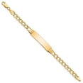 thumbnail image 2 of Diamond2Deal 10K Yellow Gold Semi-Solid Curb Link Id Bracelet 8 inch for Women, 2 of 5
