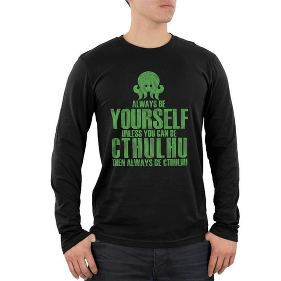 Always Be Yourself Cthulhu Mens Soft Long Sleeve T Shirt Black 2XL