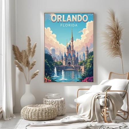 Orlando Florida Travel Poster, Usa City Destination Wall Art, Poster Only