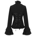 thumbnail image 4 of Womens Summer Tops Ladies Long Sleeved Tunic Tops 60s Dresses Women V Neck Sports Shirts Womens Workout Long Sleeve Casual Tunic for Women Running Base Layer Short Wear Leopard Print Necklace L, 4 of 9