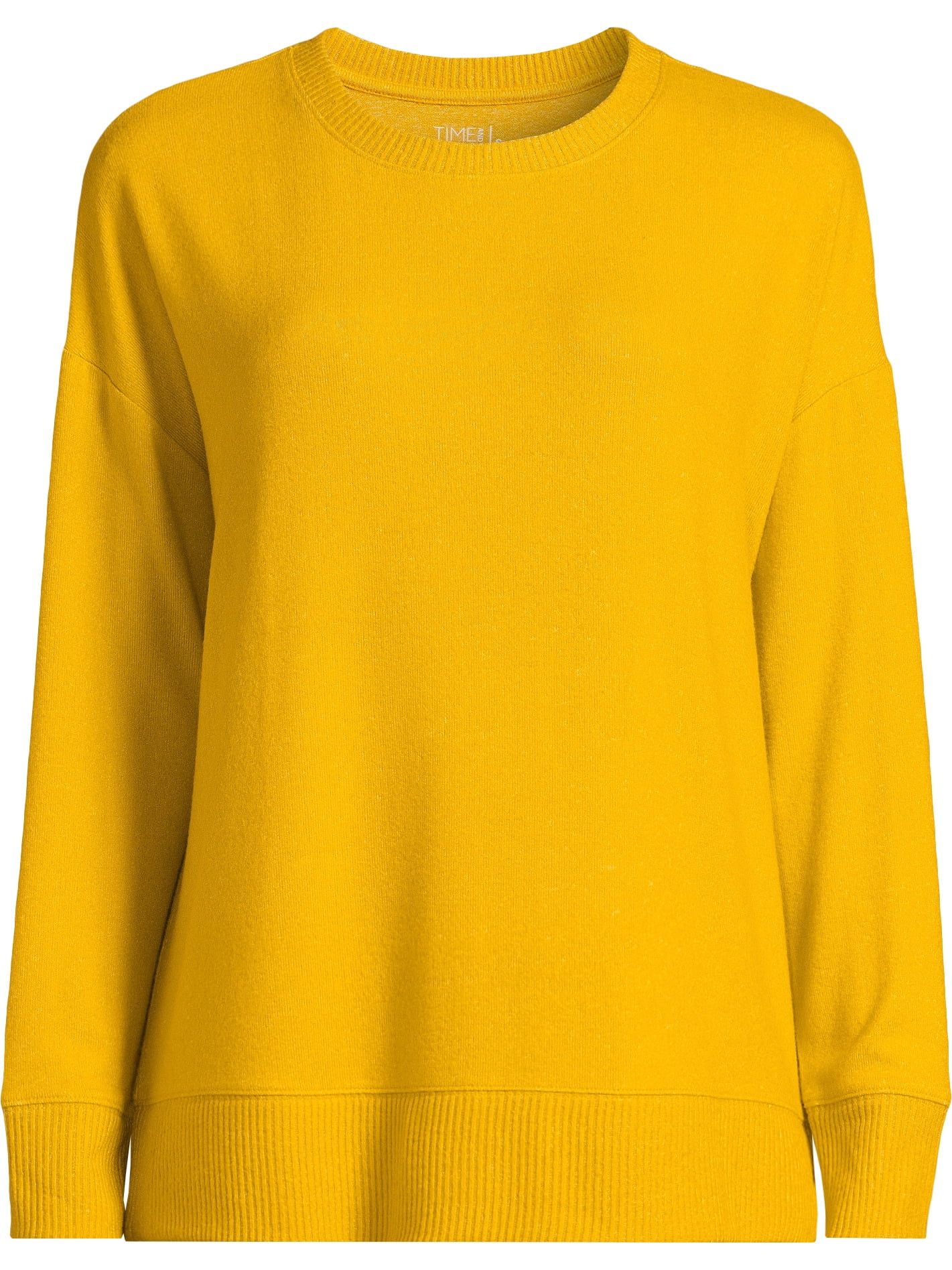 Time and Tru Women's Hacci Knit Pullover with Long-Sleeves, Single and 2-Pack, Sizes XS - XXL