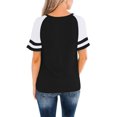 thumbnail image 3 of Femmes Chemise à Manches Courtes Col Rond Dames T-Shirt Top - Dames T-Shirt Décontracté Femmes Lâches Chemise à Manches Courtes - Femmes Manches Courtes Top T-Shirts Col Rond Chemisier Décontracté Mignon pour les Femmes Filles, 3 of 7