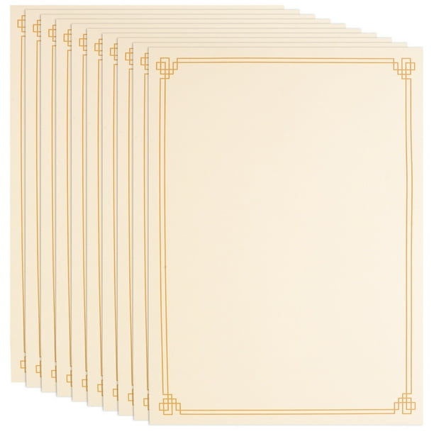 10 hojas de papel para certificado en blanco, imprimibles y grabables, para uso en la oficina.
