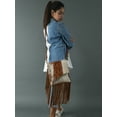 thumbnail image 4 of ADYANN Women's Western Handcrafted Hair On Leather Shoulder Body Purses for Women Floral Hand Tooled Cross Body Bag Suede Fringes, Adjustable & Detachable Strap, 4 of 10